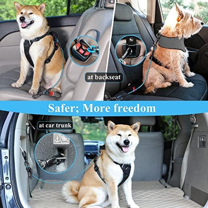 VIVAGLORY Dog Seatbelt Tuffbelt Dog Car Harness, L, Blue - Image 4