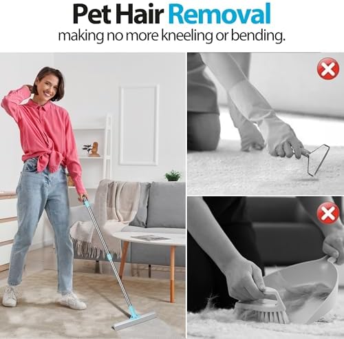 Carpet Rake for Pet Hair Removal Tool,Reusable Hair Remover Broom - Image 3