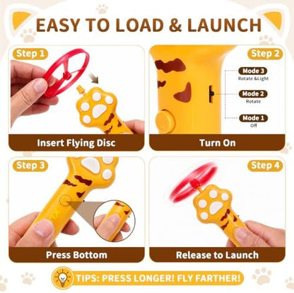 Interactive Cat Disc Launcher Toy, Rechargeable with 8 Flying Discs - Image 6