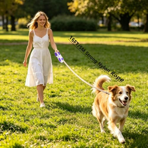 Retractable Dog Leash 16Ft/5M for Small Medium Dog 50lbs (Purple) - Image 2