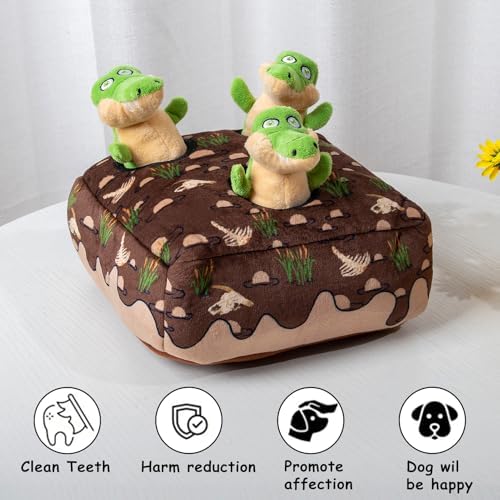 Hollypet Squeaky Hide and Seek Dog Toys for Small and Medium, Crocodile - Image 4