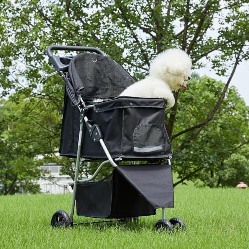 3 Wheel Pet Stroller for Dogs and Cats, Foldable Design - Image 2