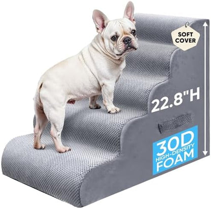 PAWSCRAT 5-Step Pet Stairs for High Beds & Sofas, 22.8''H Dog Stairs by PAWSCRAT