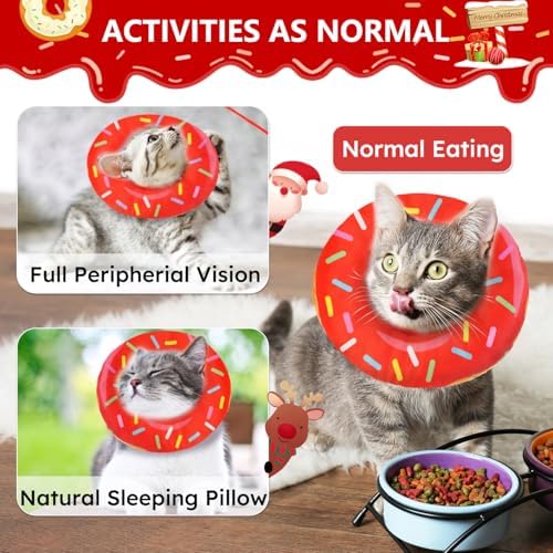 Hpetppy Cat Cone Collar Soft, Cat Recovery Collar for Wound Healing Cute Kitten Donut Adjustable Pet Cones to Stop Licking Comfortable Lightweight Neck Elizabethan Collars for Kittens After Surgery - Image 3