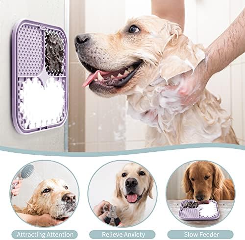 Coomazy Lick Mat for Dogs Cat Slow Feeder Lick Mat with Suction Cups 2 Pack - Image 4