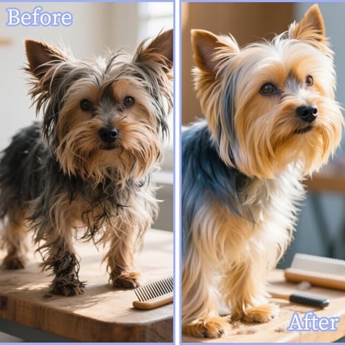 Cloud-Shaped Soft Bristle Small Dog Brush, Puppy Essentials (Blue) - Image 5