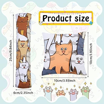 Hungdao 8 Pieces Catnip Kicker Toys Cat Kick Sticks Interactive Pillow Toys for Indoor Kitten Pet Chew Supplies, 2 Shapes and 4 Designs - Image 2