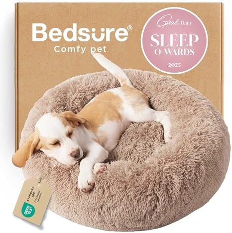 Bedsure Calming Small Dog Bed Donut Washable Cat＆Puppy Bed,23 inches Camel by Unknown
