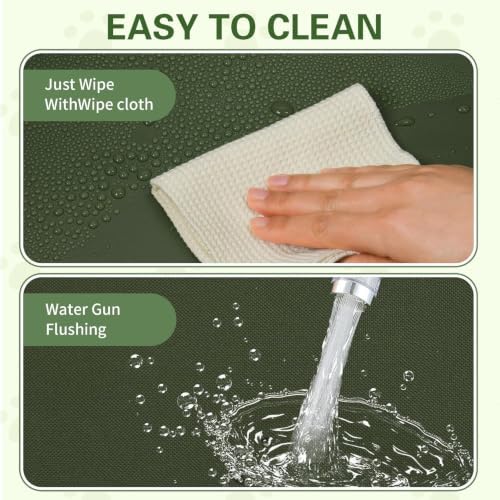 Dog Pee Pad Holder with High Walls,Waterproof Puppy Litter Box,Foldable Indoor Dog Potty,No Spill Pet Toilet for Large Dogs, Easy Clean,Army Green,XL - Image 5