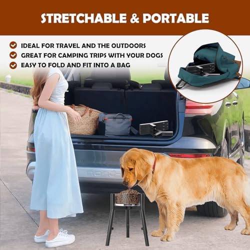 Dog Bowl Stand for Large Dogs, Adjustable Width & Height, Elevated Bowls for 7-10.7" Wide, 3 Height Adjustment, Tall Food and Water Holder, Single Holder, Bowl Not Included - Image 6