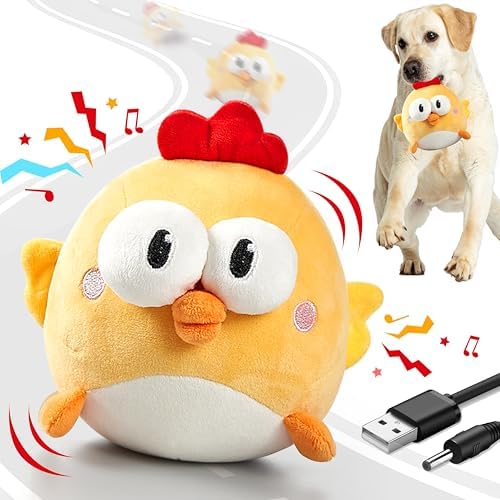 GUKCO Interactive Dog Toys, Moving Ball Toy with Jumping & Music(Chick) by GUKCO