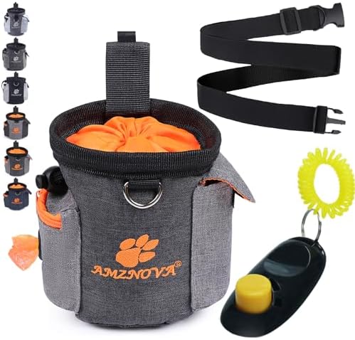 AMZNOVA Dog Treat Pouch Treatnow Dog Treat Bag, 3 Cups, Heather Black by AMZNOVA