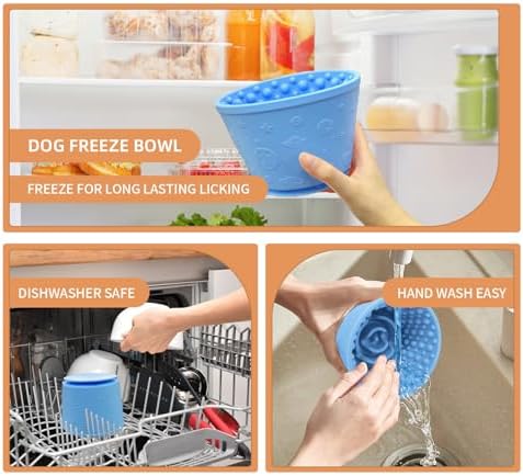 Dog Lick Bowl,Anxiety Relief Non-Slip Silicone Treat Bowl,Durable Anti-Choking Long-Lasting Enrichment Slow Feeder Licking Mat for Small Medium Large Breed,Freezable BPA Free Silicone Dishwasher Safe - Image 2