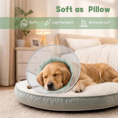 Dog Cone Collar with Soft Liner to Stop Licking, Elizabeth Recovery Collar After Surgery for Large Medium Dogs, Comfortable Pet Head Cone Alternative for Neutering Spay Injury - Image 2