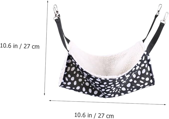 COHEALI Double-Sided Hanging Cat Hammock Breathable Pet Bed 27x27cm Compact Black and White Dots Suitable for Indoor Cats Winter Warm Den