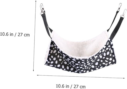 COHEALI Double-Sided Hanging Cat Hammock Breathable Pet Bed 27x27cm Compact Black and White Dots Suitable for Indoor Cats Winter Warm Den