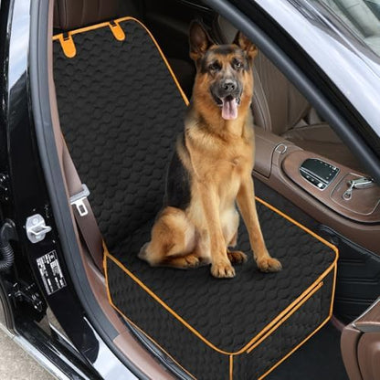 Dog Front Seat Cover for Car,Pet Front Car Seat Cover,Scratch-Proof Pet Seat Cover for Car,Trucks,SUV,Front Seat Dog Cover（Black，45"X 21"，1pack） - Image 3