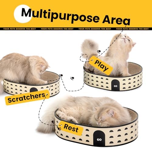 Conlun Oval Cat Scratcher Bed | Scratching Bowl Lounge for Kittens | Medium - Image 2