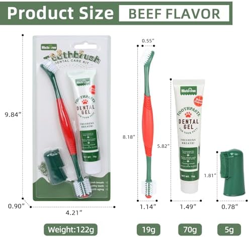 Dog Toothbrush and Toothpaste Kit Beef Dog Toothpaste(70g) - Image 6