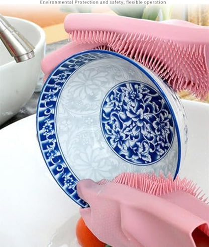 Pet Grooming Gloves Silicone Gloves with High-Density Teeth Enhanced Five Finger Design for Dogs Cats Bathing Massaging (Blue) - Image 6