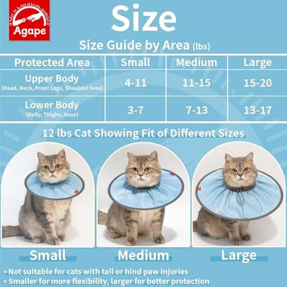 Agape Summer Soft Cat Cone, Lightweight Collar to Stop Licking & Scratching - Image 5