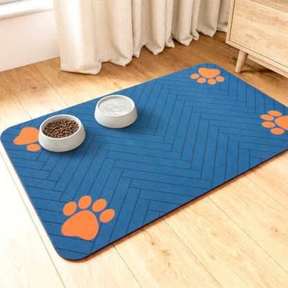 Dog Cat Food Mat, Absorbent Pet Feeding Mat for Food and Water Bowl by Unknown