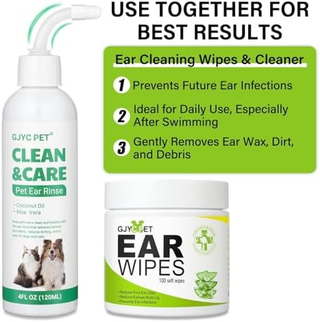 Dog Ear Wipes - Cat Dog Ear Cleaner, Puppy Ear Wipes Wash Cleaner for Dogs Cats - 100 Wipes for Dog Cat Ear Cleaning, Remove Ear Wax Dirt Debris for Dogs Cats Ear Infection Treatment Wipes - Image 6