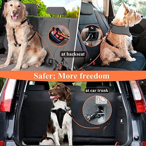 VIVAGLORY Dog Seatbelt Tuffbelt Dog Car Harness, M, Orange - Image 4
