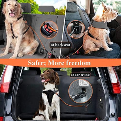 VIVAGLORY Dog Seatbelt Tuffbelt Dog Car Harness, M, Orange - Image 4