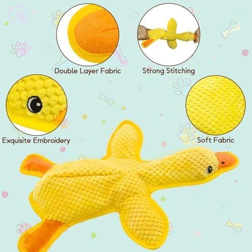 No Stuffing Dog Squeak Toys, Duck Chew Toys for Small to Large Puppies - Image 2