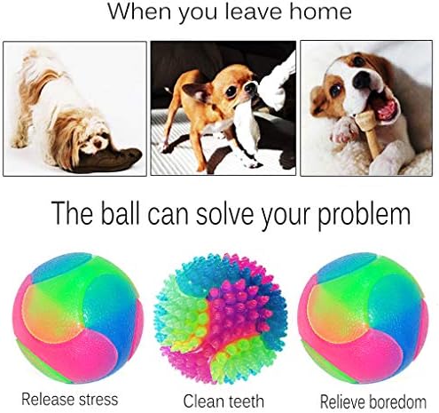 4 pcs Light Up Dog Balls,Flashing Elastic Ball,Glow Ball,Glow in The Dark Interactive Pet Toys for Aggressive Chewers,Puppy, Cats, Dogs - Image 4