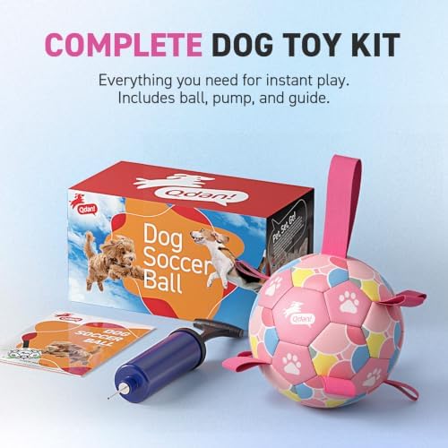 QDAN Dog Soccer Ball Toy with Strap, Pastel Color Puppy Toys Gifts, 6 Inch - Image 7