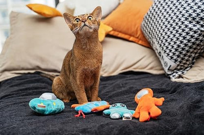 Interactive Catnip Cat Plush Toy, Space Travel Theme, 5‘’, for All Breed Size Cats (4 in 1) - Image 6