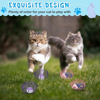 Jecery 5 Pcs Cat Toys Spring,Mouse and Bell,Mix Colors - Image 4