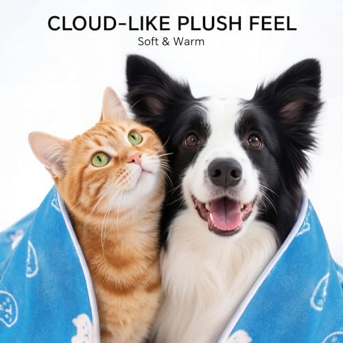 1 Pack 6 Blankets Dog Cat Soft Fluffy Fleece Pet Blanket Warm Cute Print Design Puppy Kitten Blanket Doggy CAT Medium (30" x20") - Image 2