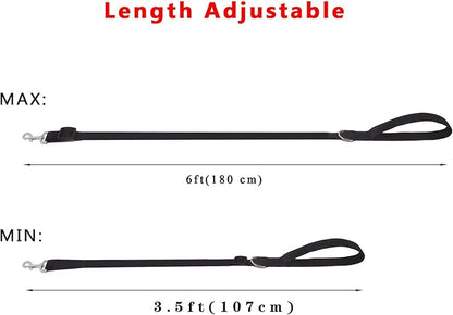 6FT/ 10FT Adjustable Dog Leash, Nylon Dog Leashes for Medium Large Dogs (10FT, Orange)