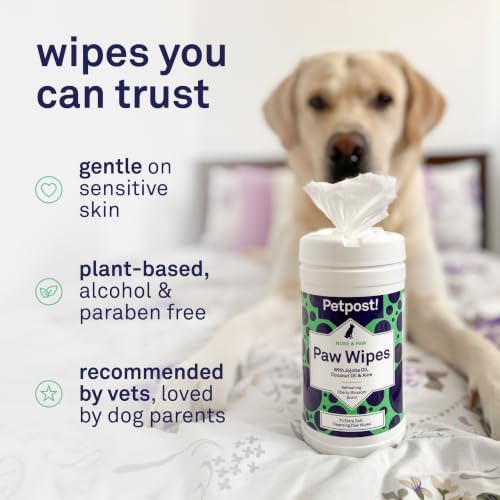 Petpost Large Paw Wipes for Dogs | 70 Count Dog Paw Cleaner Wipes with Aloe Vera, Witch Hazel & Cocoa Butter | Gentle Pet Wipes for Paws | Ultra Soft Cotton Pads - Image 4