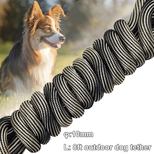 BTINESFUL Dog Tie Out Long Tether 8/12/20/30/50/75ft Rope Dog Lead for Yard - Image 3