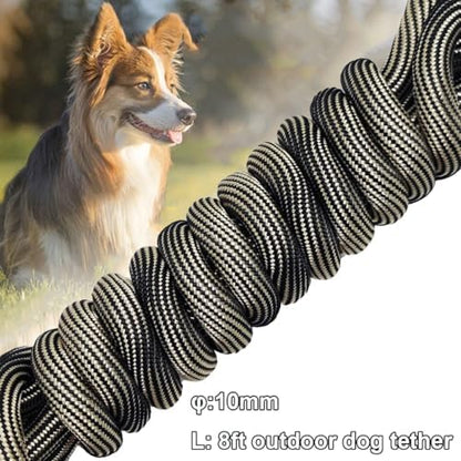 BTINESFUL Dog Tie Out Long Tether 8/12/20/30/50/75ft Rope Dog Lead for Yard - Image 3