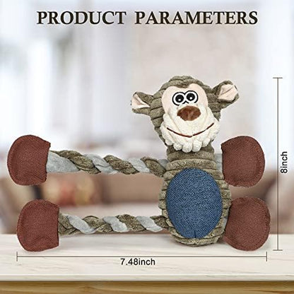 BUYPOW Dog Toys for Large Dog - Plush Squeaky Medium & Small Dog Toys - Stuffed Animals Puppy Toys - Funny Cute Dog Toys for Dog Birthday Presents (Monkey) - Image 4