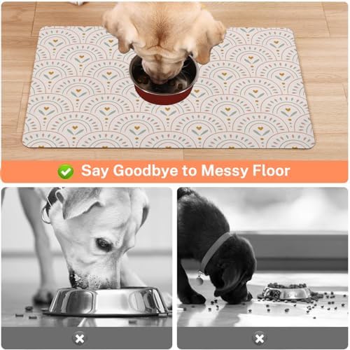Absorbent Pet Dog Bowl Mat for Food and Water, Pet Cat Food Feeding Mat with Non Slip Rubber Backing, Dog Food Mats for Floors Waterproof, 17"x30" - Image 3