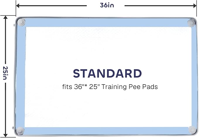Silicone Pee Pad Holder for Dogs Fits Up to 36" x 25" Training Pads Leak-Proof Non-Slip Puppy Pee Pad Holder with Fixed Buttons Portable Easy to Clean