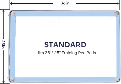 Silicone Pee Pad Holder for Dogs Fits Up to 36" x 25" Training Pads Leak-Proof Non-Slip Puppy Pee Pad Holder with Fixed Buttons Portable Easy to Clean