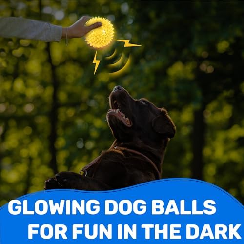 6 Pack 2.5" Light Up Squeaky Dog Balls, Spiky Dog Toy Balls for Puppy Small,Medium Dogs - Image 6