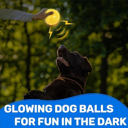 6 Pack 2.5" Light Up Squeaky Dog Balls, Spiky Dog Toy Balls for Puppy Small,Medium Dogs - Image 6
