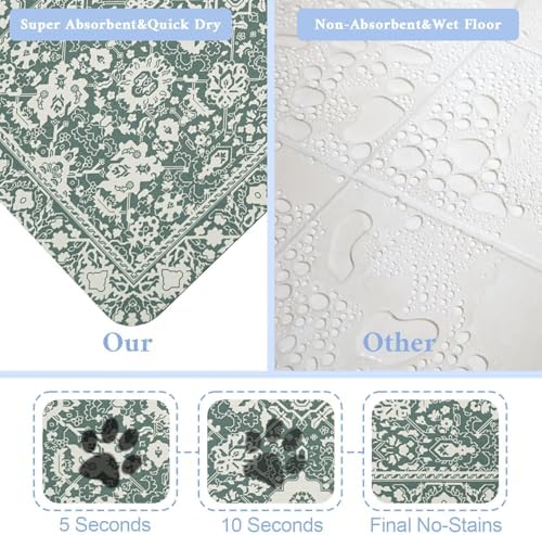 Dog Food Mat for Floors Waterproof Pet Placemat Cat Feeding Bowls Mats for Food and Water, Eco-Friendly Dog Accessories Diatomite Pets Supplies 16" X 24" - Image 2
