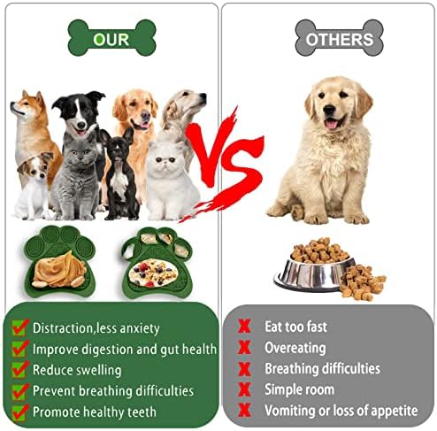 Lick Mat for Dogs and Cats, Premium Lick Pad with Suction Cups,Dog Slow Feeder Dowl Mat for Bathing Grooming Nailing Trimming, Food-Grade, Non-Toxic (Green) - Image 3