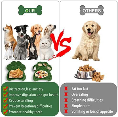 Lick Mat for Dogs and Cats, Premium Lick Pad with Suction Cups,Dog Slow Feeder Dowl Mat for Bathing Grooming Nailing Trimming, Food-Grade, Non-Toxic (Green) - Image 3