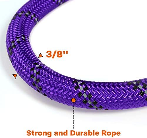 Taglory Rope Dog Leash for Small Medium Dogs, 4 FT Padded Handle, Purple - Image 3