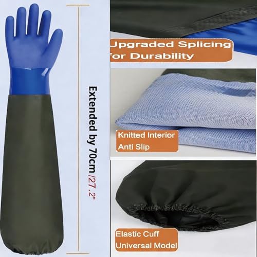 YOFANG 27.2" Long Sleeve Pet Grooming Bathing Gloves Anti-Scratch - Image 5